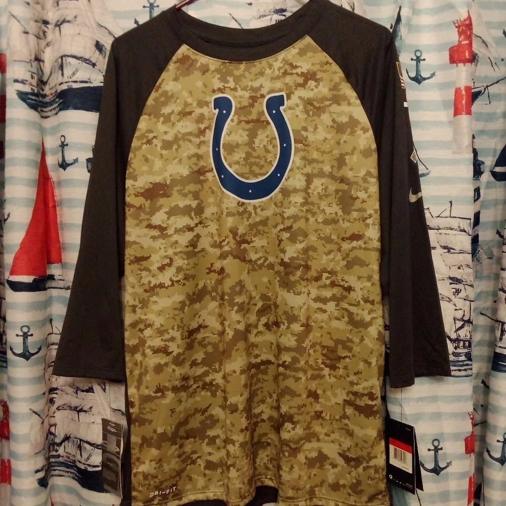 Indianapolis Colts Nike Armed Forces 3/4 Sleeve Shirt Men's Large